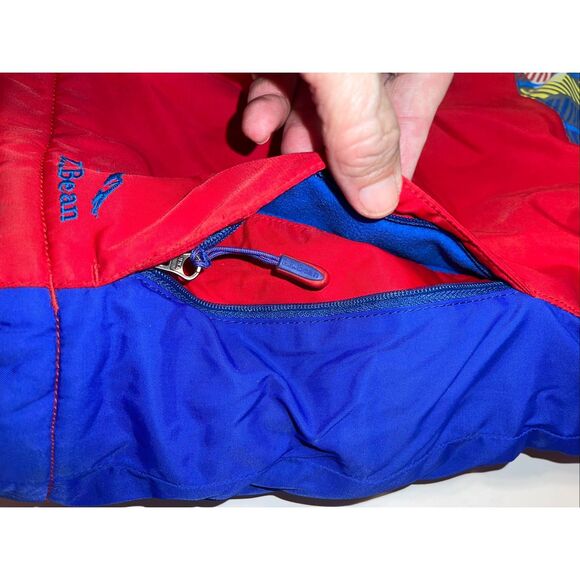 Vintage LL Bean Kids Zip Up Hooded Jacket Coat Fleece Lined Winter Youth Size L - Picture 7 of 7